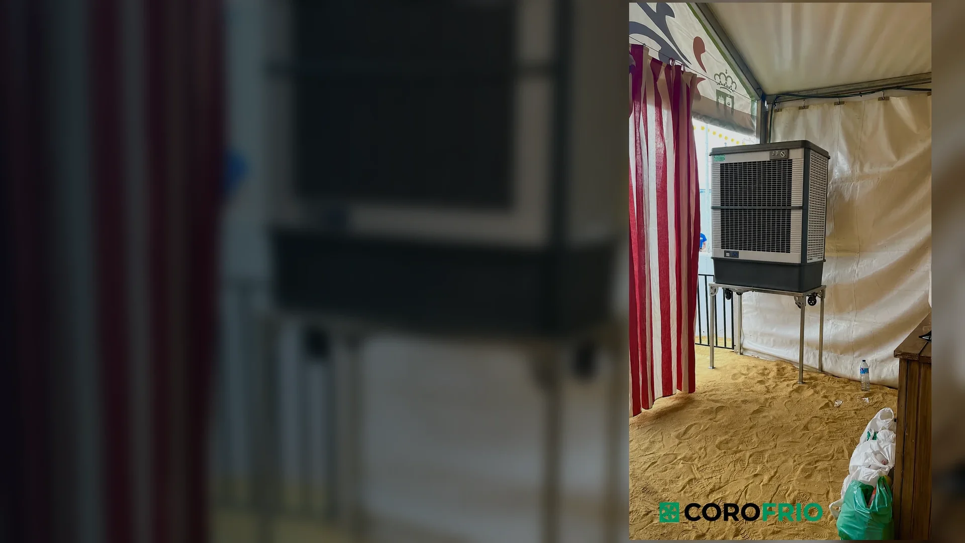 Alquiler de climatizador evaporativo COROFRIO en caseta de feria de Sevilla