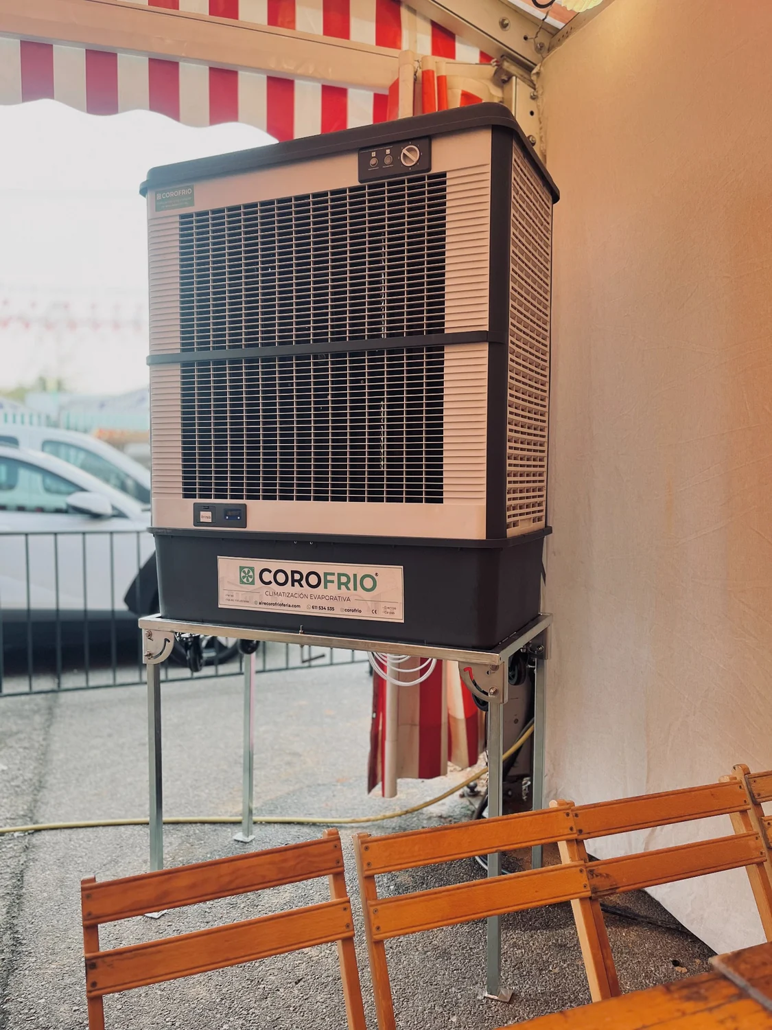 Alquiler de climatizador evaporativo COROFRIO para feria